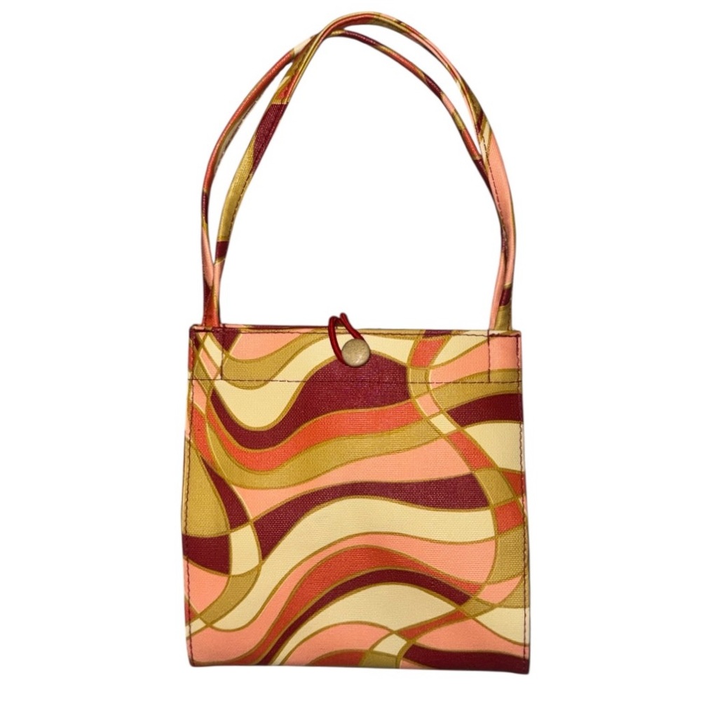 RARE Vintage Alan Stuart 60’s Mod Psychedelic Mini Multi Colored Tote Bag GUC